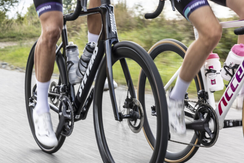 Cyclists during training. Visible power meters.